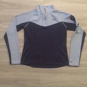 Womens The North Face 1/4 Zip Pullover Small Blue